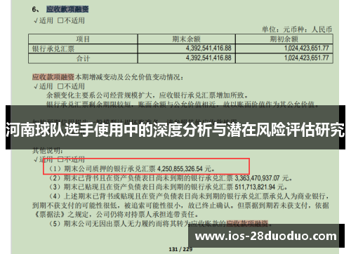 河南球队选手使用中的深度分析与潜在风险评估研究