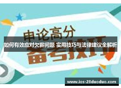 如何有效应对欠薪问题 实用技巧与法律建议全解析